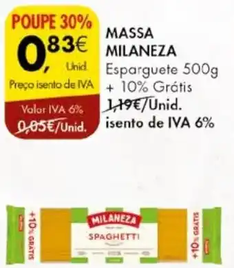 Pingo Doce MASSA MILANEZA 500g promoção