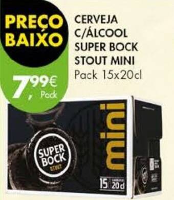 Pingo Doce CERVEJA C/ÁLCOOL SUPER BOCK STOUT MINI Pack 15x20cl promoção