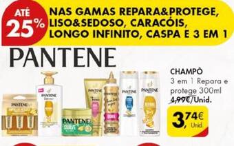 Pingo Doce CHAMPÔ 3 em 1 Repara e protege 300ml promoção