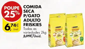 Pingo Doce COMIDA SECA P/ GATO ADULTO FRISKIES 2kg promoção