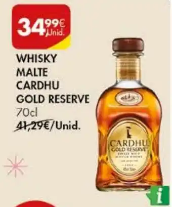 Pingo Doce WHISKY MALTE CARDHU GOLD RESERVE 70cl promoção