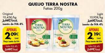 Pingo Doce QUEIJO TERRA NOSTRA Fatias 200g Light promoção