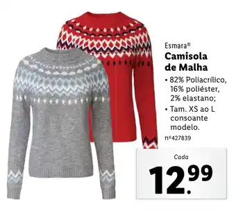 Lidl Esmara Camisola de Malha promoção