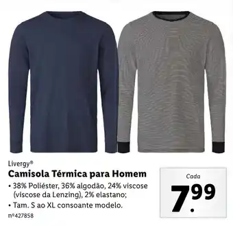Lidl Livergy Camisola Térmica para Homem promoção