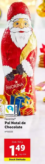 Lidl Favorina Pai Natal de Chocolate promoção