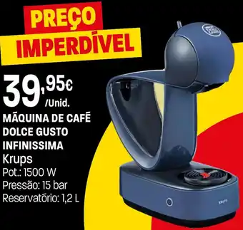 Intermarché MÁQUINA DE CAFÉ DOLCE GUSTO Krups Pot.: 1500 W Pressão: 15 bar Reservatório: 1,2 L promoção