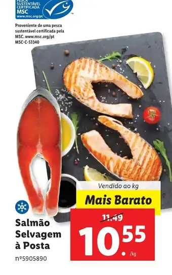 Lidl Salmão Selvagem à Posta Vendido ao kg promoção