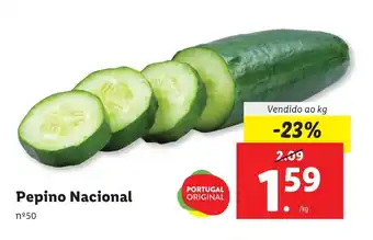 Lidl Pepino Nacional Vendido ao kg promoção