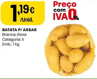 Intermarché BATATA P/ASSAR Branca, Roxa Categoria: II Emb.: 1kg promoção
