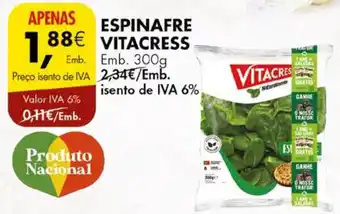 Pingo Doce ESPINAFRE VITACRESS Emb. 300g promoção
