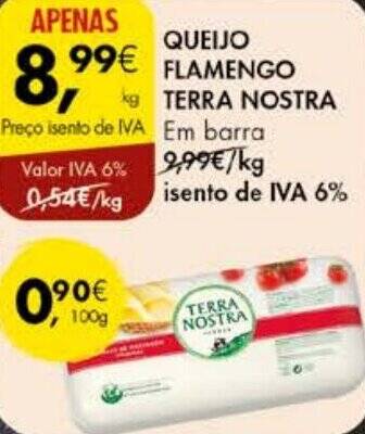 Pingo Doce QUEIJO FLAMENGO TERRA NOSTRA Em barra kg promoção