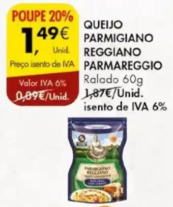 Pingo Doce QUEIJO PARMIGIANO REGGIANO PARMAREGGIO Ralado 60g promoção