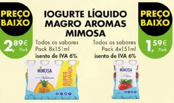 Pingo Doce IOGURTE LÍQUIDO BAIXO MAGRO AROMAS MIMOSA promoção