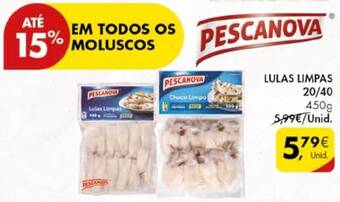 Pingo Doce EM TODOS OS MOLUSCOS LULAS LIMPAS 20/40 450G promoção