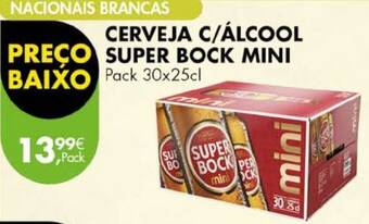 Pingo Doce CERVEJA C/ÁLCOOL SUPER BOCK MINI Pack 30x25cl promoção