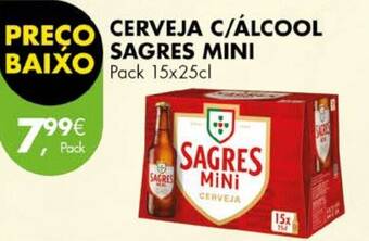 Pingo Doce CERVEJA C/ÁLCOOL SAGRES MINI Pack 15x25cl promoção