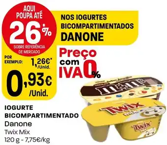 Intermarché IOGURTE BICOMPARTIMENTADO Danone Twix Mix 120 g promoção