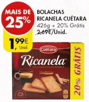 Pingo Doce BOLACHAS RICANELA CUÉTARA 426g promoção