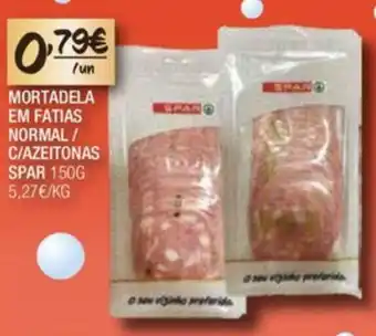 Spar MORTADELA EM FATIAS NORMAL/ C/AZEITONAS SPAR 150G promoção