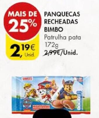 Pingo Doce PANQUECAS RECHEADAS BIMBO 172g promoção