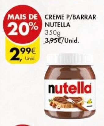 Pingo Doce CREME P/BARRAR NUTELLA 350g promoção