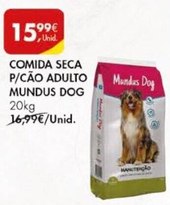 Promoção COMIDA SECA P/CÃO ADULTO MUNDUS DOG 20kg em Pingo Doce