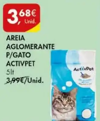 Pingo Doce AREIA AGLOMERANTE P/GATO ACTIVPET 5lt promoção