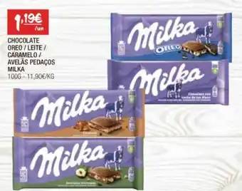 CHOCOLATE OREO / LEITE / CARAMELO / AVELÃS PEDAÇOS MILKA 100G