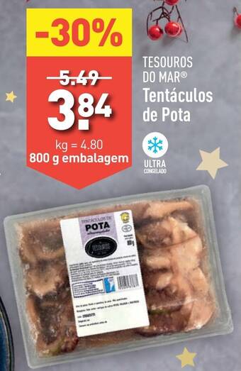 ALDI TESOUROS DO MAR Tentáculos de Pota 800g embalagem promoção