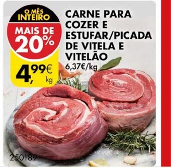 Pingo Doce Carne para Cozer e Estufar/Picada de Vitela e Vitelão promoção