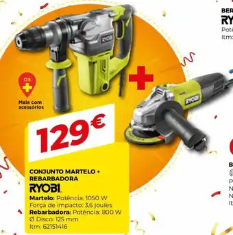 Bricomarché Conjunto Martelo Rebarbadora Ryobi promoção