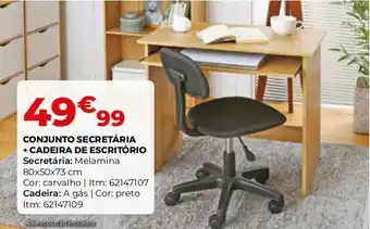 Conjunto Secretária + Cadeira de Escritório 80x50x73cm