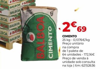 Bricomarché Cimento 25kg promoção