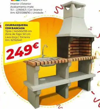 Bricomarché Churrasqueira com Bancada 142x50x139cm promoção