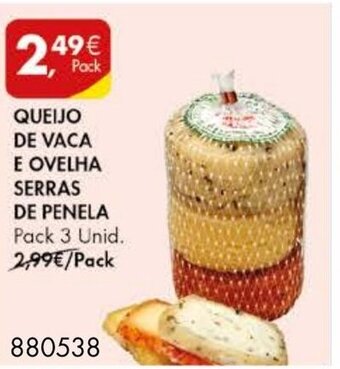 Pingo Doce Queijo de Vaca e Ovelha Serras de Penela Pack 3 Unid promoção