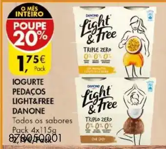 Pingo Doce Iogurte Pedaços Light & Free Danone Pack 4x115g promoção