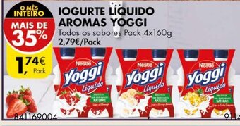 Pingo Doce Iogurte Líquido Aromas Yoggi Pack 4x160g promoção
