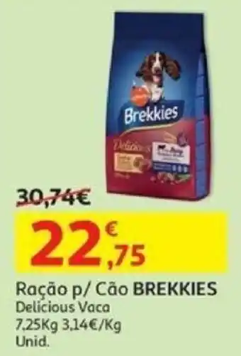 Ração p/ Cão BREKKIES Delicious Vaca 7,25Kg
