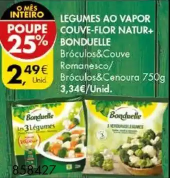 Pingo Doce Legumes Ao Vapor Couve-flor Natur+Bonduelle 750g promoção