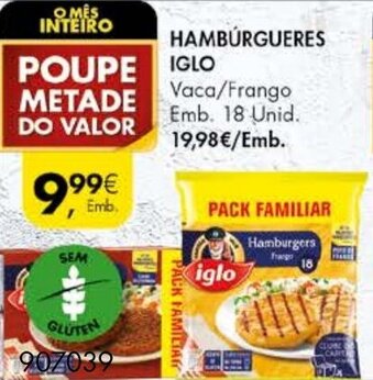 Pingo Doce Hambúrgueres Iglo promoção
