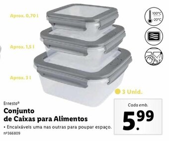 Lidl Conjunto de Caixas para Alimentos promoção
