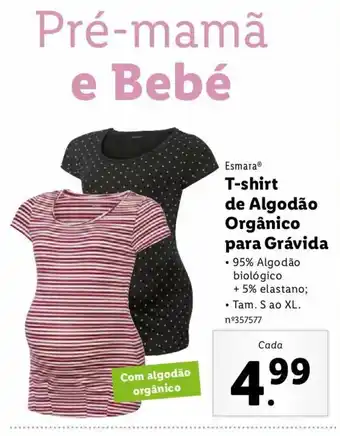 T-shirt de Algodão Orgânico para Grávida S ao XL