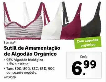 Sutiã de Amamentação de Algodão Orgânico 80C, 80D, 85C, 90C