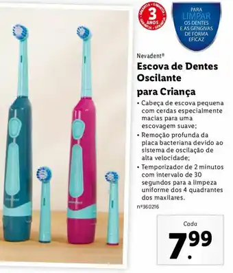 Lidl Escova de Dentes Oscilante para Criança promoção