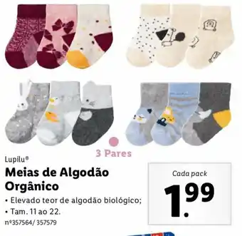 Lidl Meias de Algodão Orgânico 11 ao 22 promoção