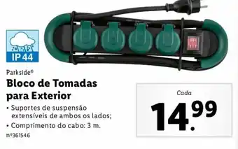 Lidl Parkside Bloco de Tomadas para Exterior promoção