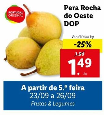 Lidl Pera Rocha do Oeste DOP promoção