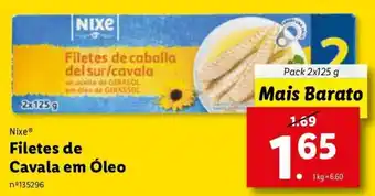 Lidl Filetes de Cavala em Óleo 2 x 125g promoção