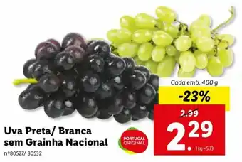 Lidl Uva Preta/Branca sem Grainha Nacional 400g promoção