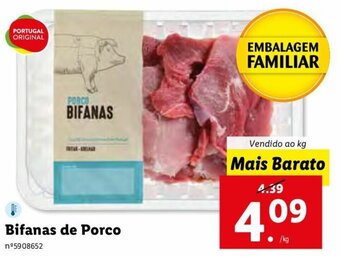 Lidl Bifanas de Porco promoção